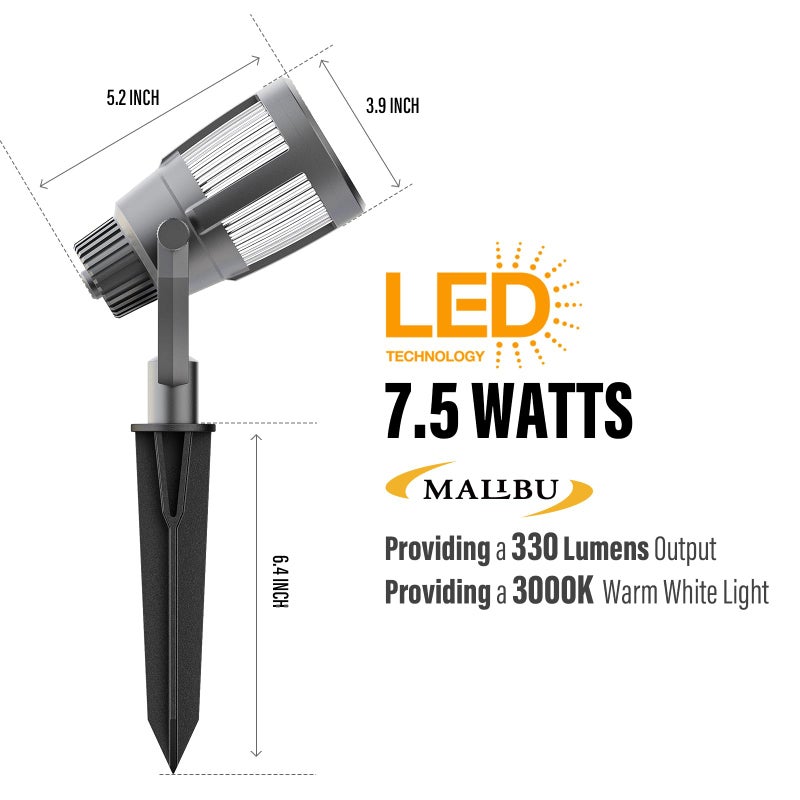 Malibu C Malibu Prominence LED Floodlight LED Low Voltage Landscape Lighting Outdoor Spotlight Waterproof Lighting for Driveway, Yard, Lawn, Flood, Garden, Outdoor Lighting 8418-2606-01 - Image 2